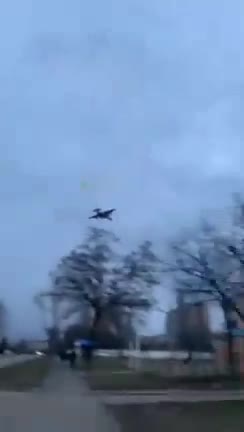 A Russian SU-25 operating over the city of Krivoy Rog.