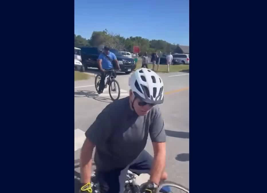 Joe Biden Falls on Bicycle