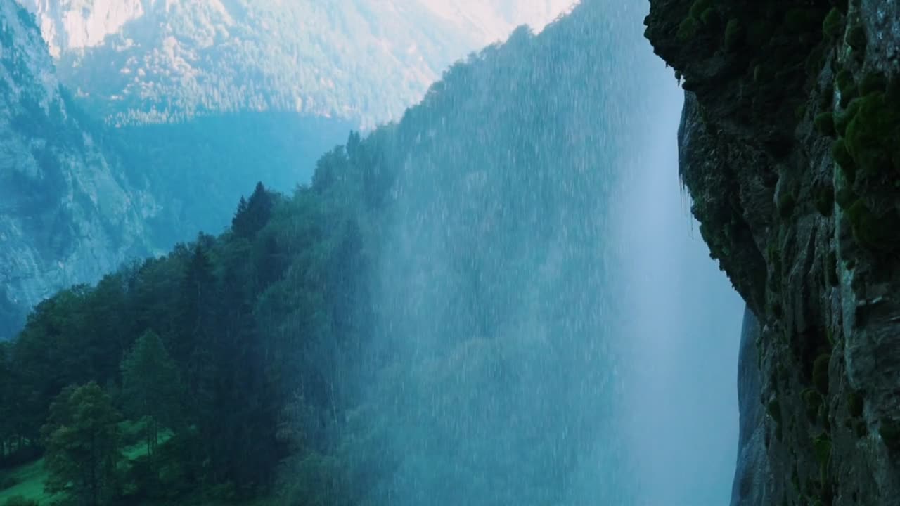 Rain/waterfall with Thunder SoundsㅣHeavy Rain for Sleep, Study, and Relaxation, Meditation.