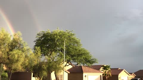 Monsoon Rainbow in Phoenix with Kid Commentary LOL