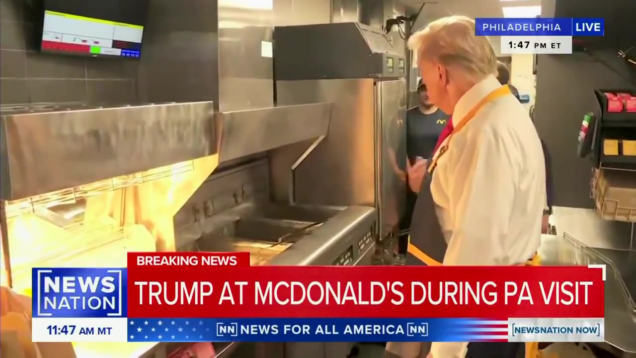 President Trump arrives at McDonald’s for shift in Lancaster, PA