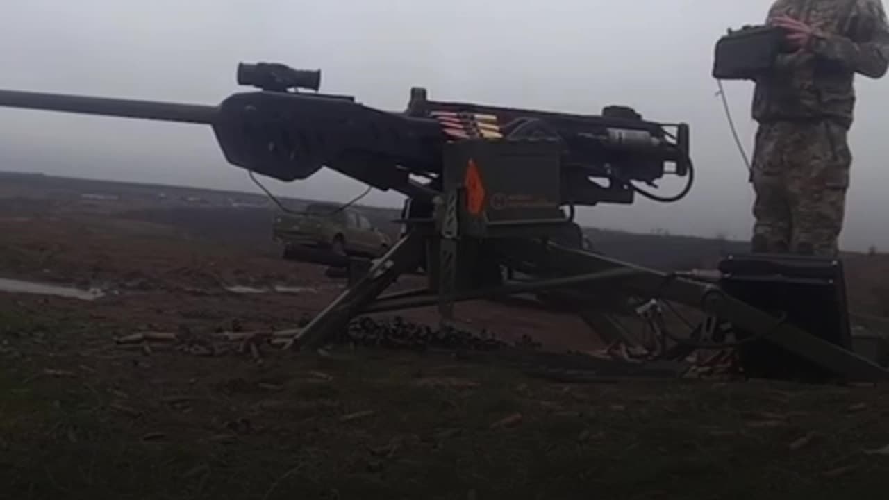Ukrainians Training on a Remote Gun Torrent