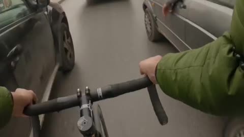 Scary driving bicycle POV