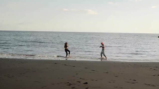 Couple having fun at the beach