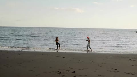 Couple having fun at the beach