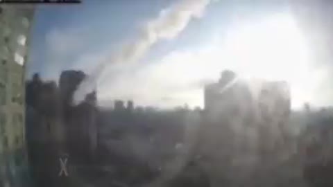 Footage shows air strike on high rise building in Kyiv Ukraine!