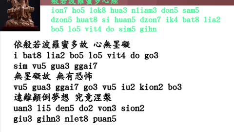 [語文學習]用河洛話念"唐.三藏法師.玄奘.譯.般若波羅蜜多心經"