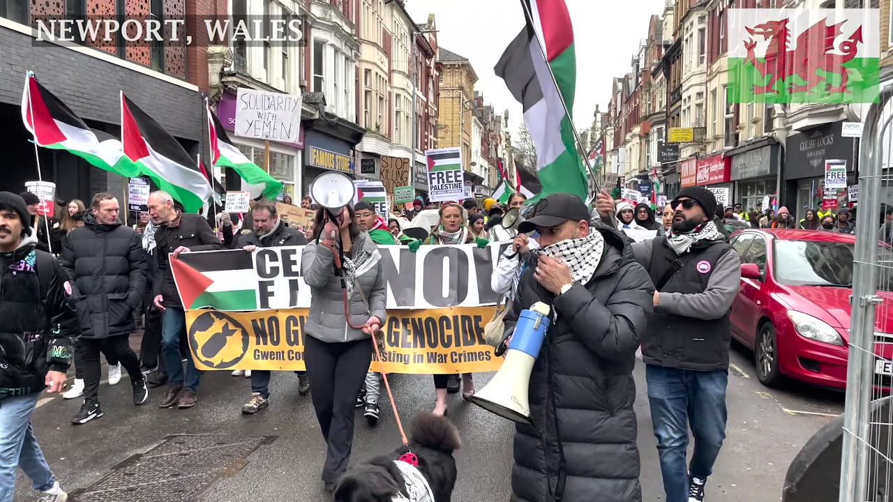 Pro-PS Protesters, March to Merchant Navy Memorial, Newport Wales☮️