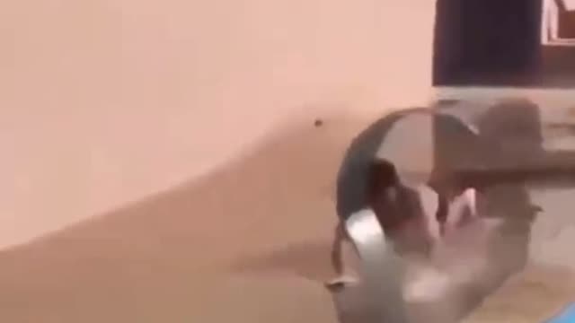running over the car