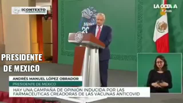 Hay una campaña de opinion inducida por las farmaceuticas - Presidente de Mexico