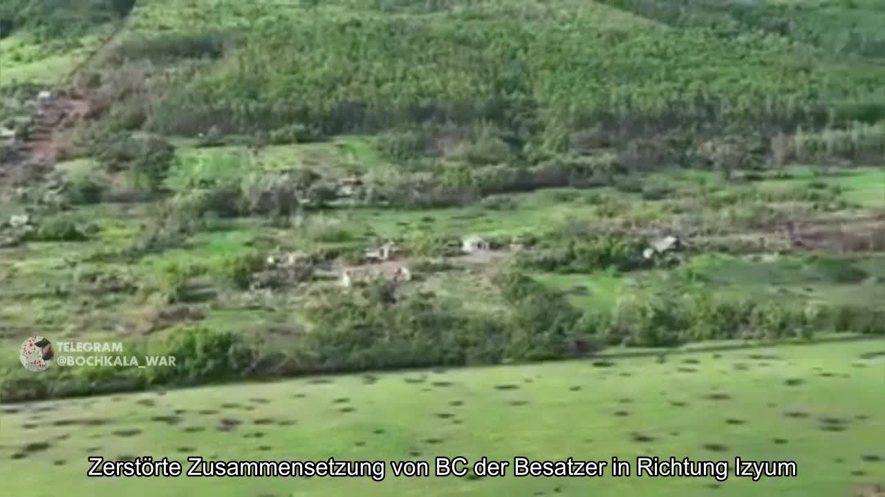 Zerstörte Zusammensetzung von BC der Besatzer in Richtung Izyum