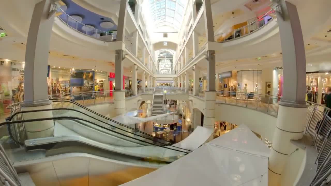 shopping centre with atrium inside interior on zemlyanoy val street sadovoye ring free stock video