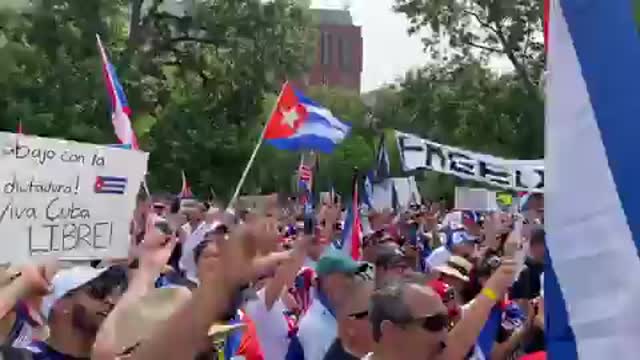 Cuban Protesters Gather Outside WH to Teach Biden About Communism