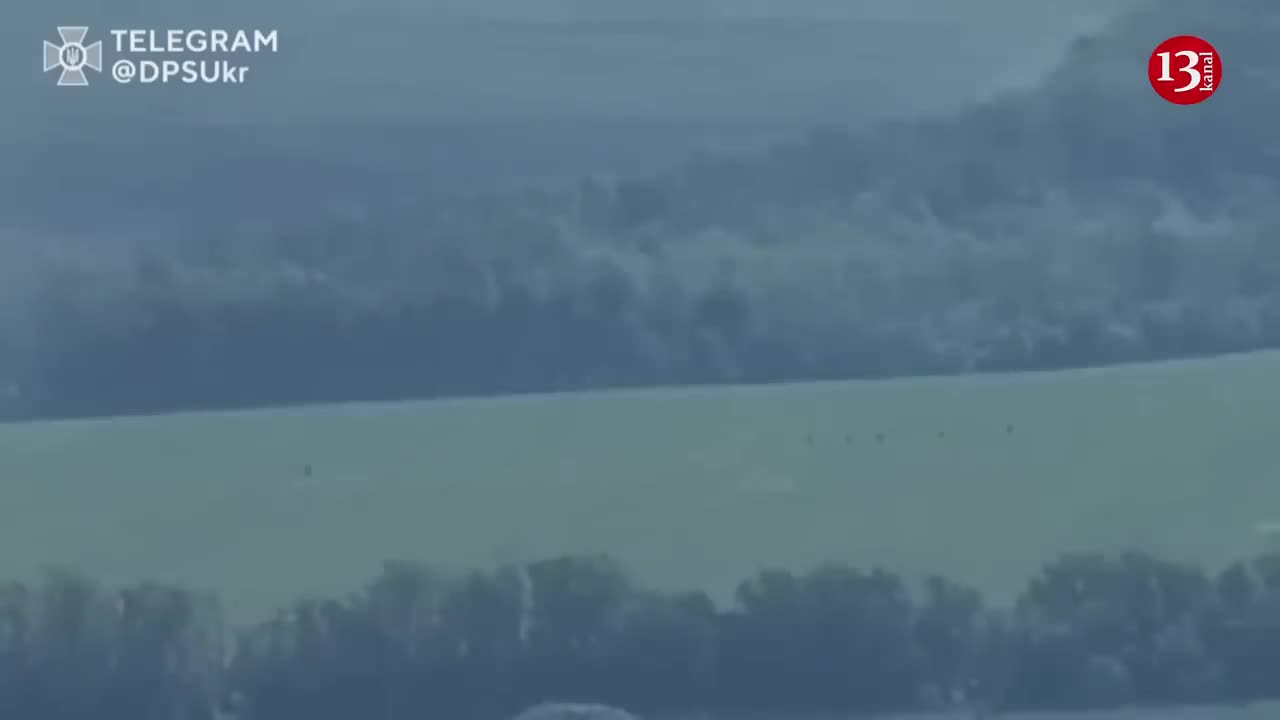 Drone captures large number of advancing Russian equipment and manpower being struck