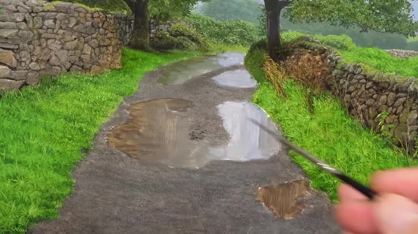 The Technique Of Painting The Lines Of A Path
