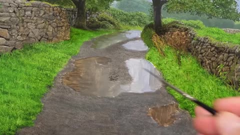 The Technique Of Painting The Lines Of A Path