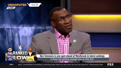 UNDISPUTED | Shannon Go Crazy Ben Simmons is one spot ahead of Westbrook in latest ranking