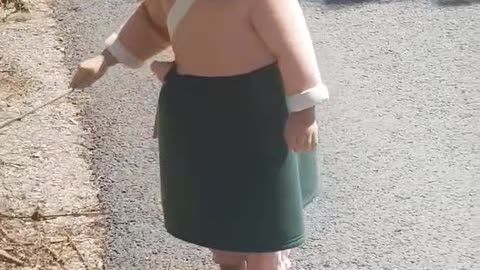 Baby dressed in a traditional costume of Korea