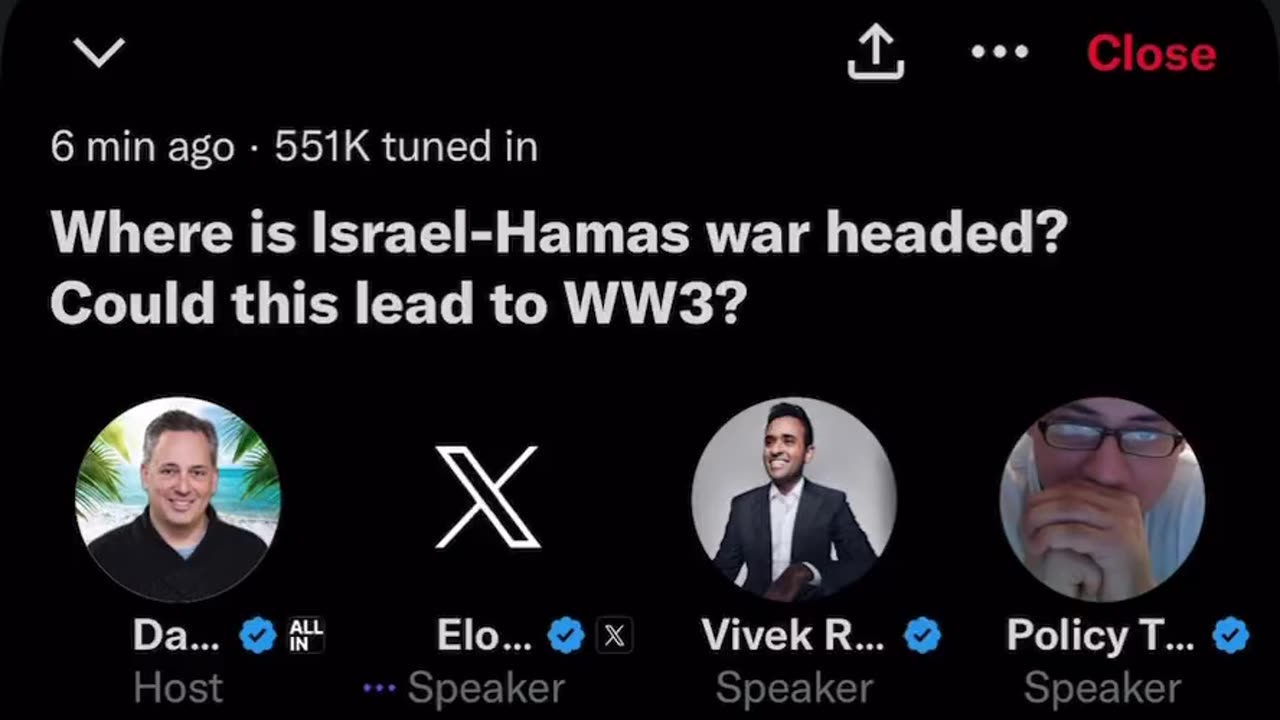 JUST IN - Elon Musk: "We're sleepwalking our way into WW3."