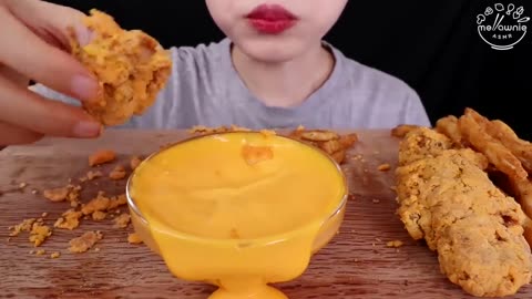 ASMR MUKBANG | KFC CHICKEN, CHEESE BALL, CHEESE STICKS, FRIES, CHEESE SAUCE