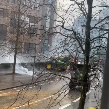 Police in Brussels used tear gas against farmers