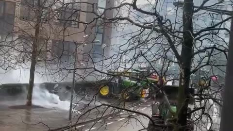 Police in Brussels used tear gas against farmers