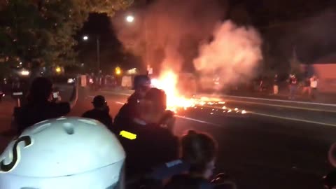 Molotov Cocktail Friendly Fire Causes "Mostly Peaceful Protester Dance"