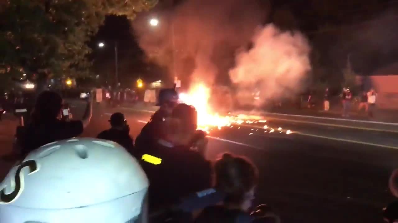 Molotov Cocktail Friendly Fire Causes "Mostly Peaceful Protester Dance"