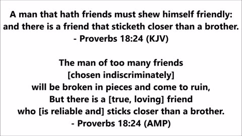 Proverbs 18:24 (KJV & AMP)