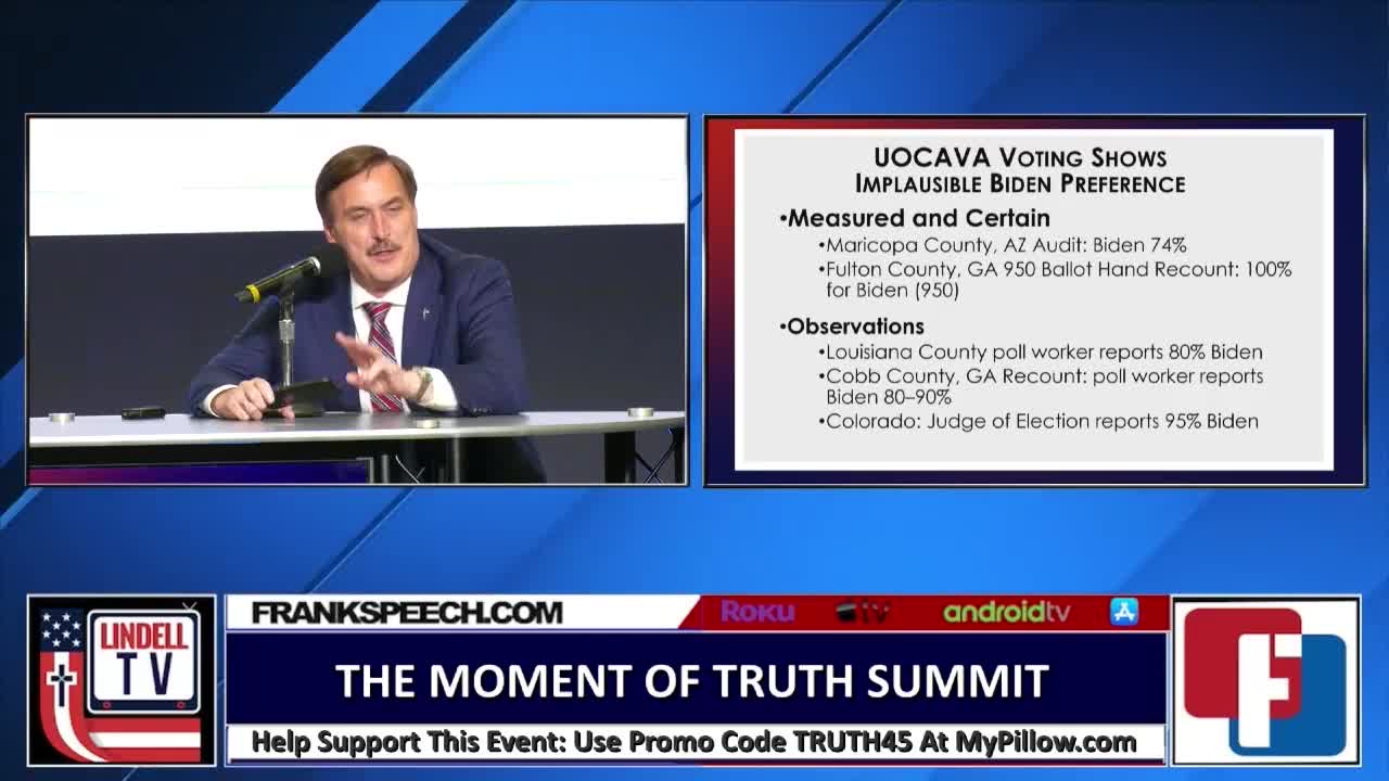 TRUTH SUMMIT DAY 2 - MIKE LINDELL EXPLAINS UOCAVA VOTING SYSTEM, MILITARY VOTES, OVERSEA VOTES
