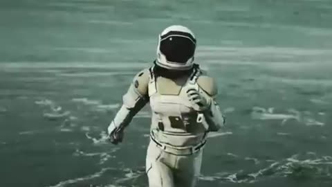 an astronaut in the ocean