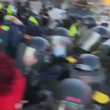 Canadian Police Horses Trample Freedom Convoy Protestors