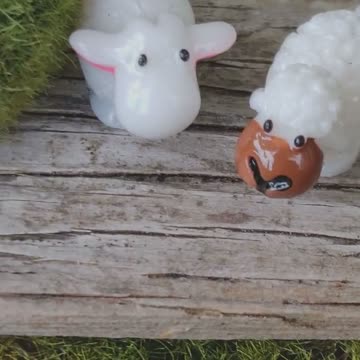 A Set Of Two Sweet Mini Sheep