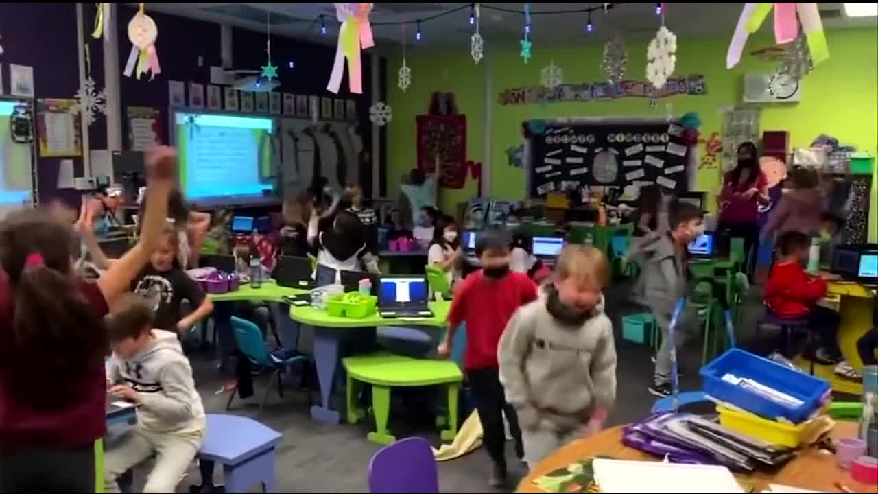 Kids burst out into cheers after learning they don't need to wear a mask to school in Las Vegas