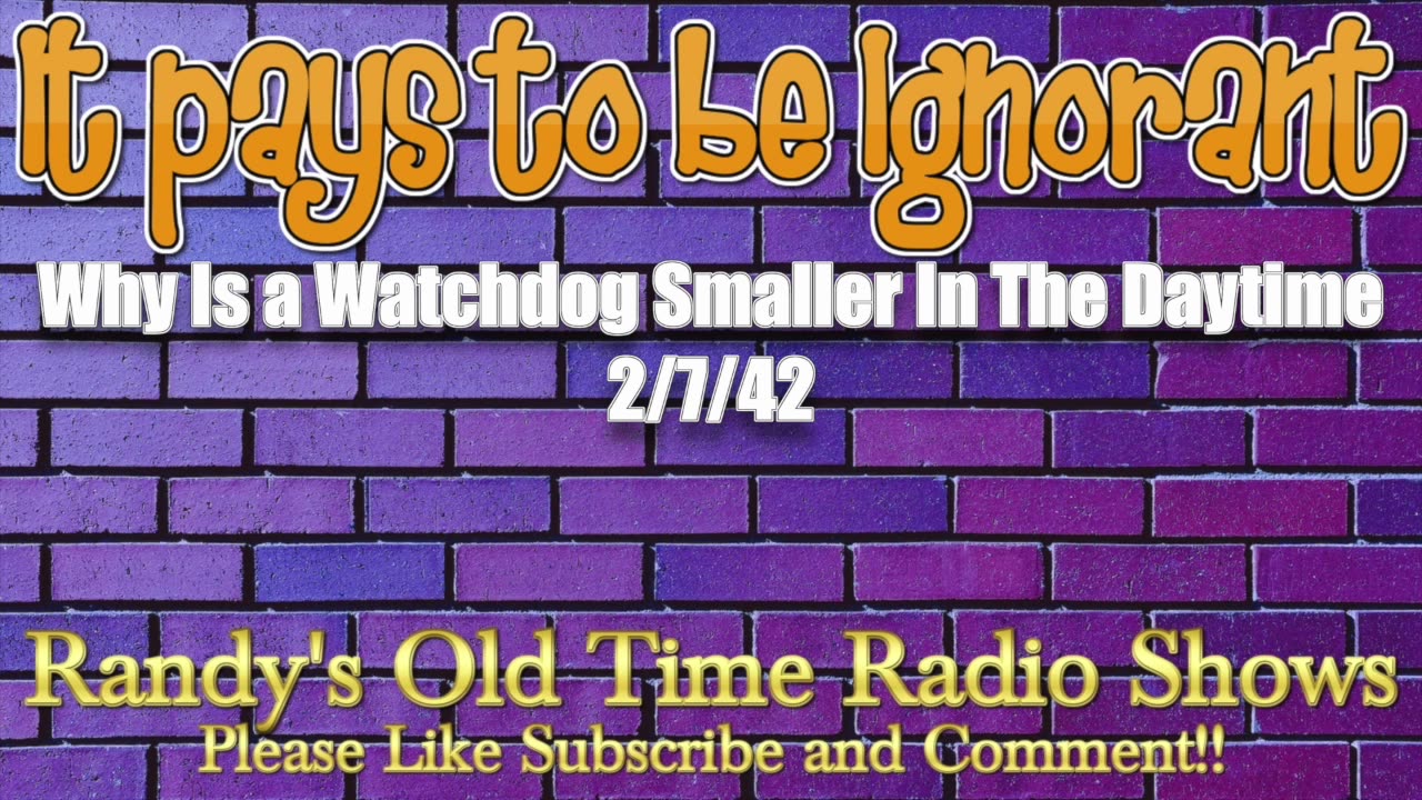 44-02-07 It pays to Be Ignorant Why Is a Watchdog Smaller In The Daytime