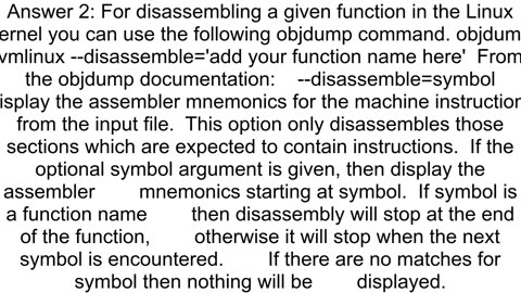 disassembly Linux kernel using objdump