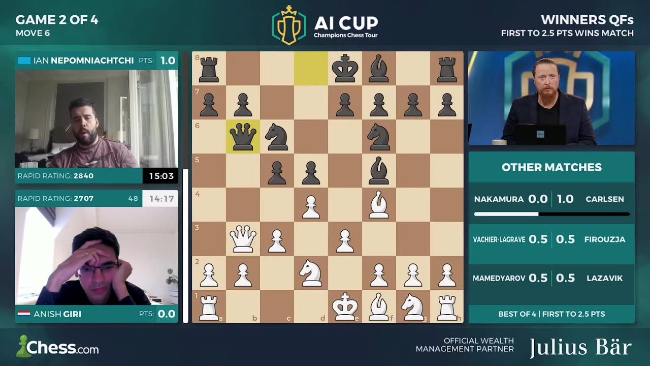 Hikaru Seeks Revenge v. Magnus As MVL, Nepo, Alireza & Anish Also Star On Day 1 | AI Cup 2023