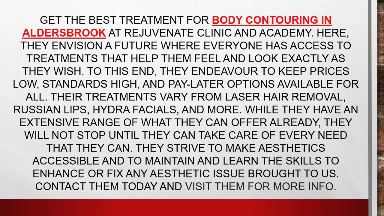 Best Treatment for Body Contouring in Aldersbrook