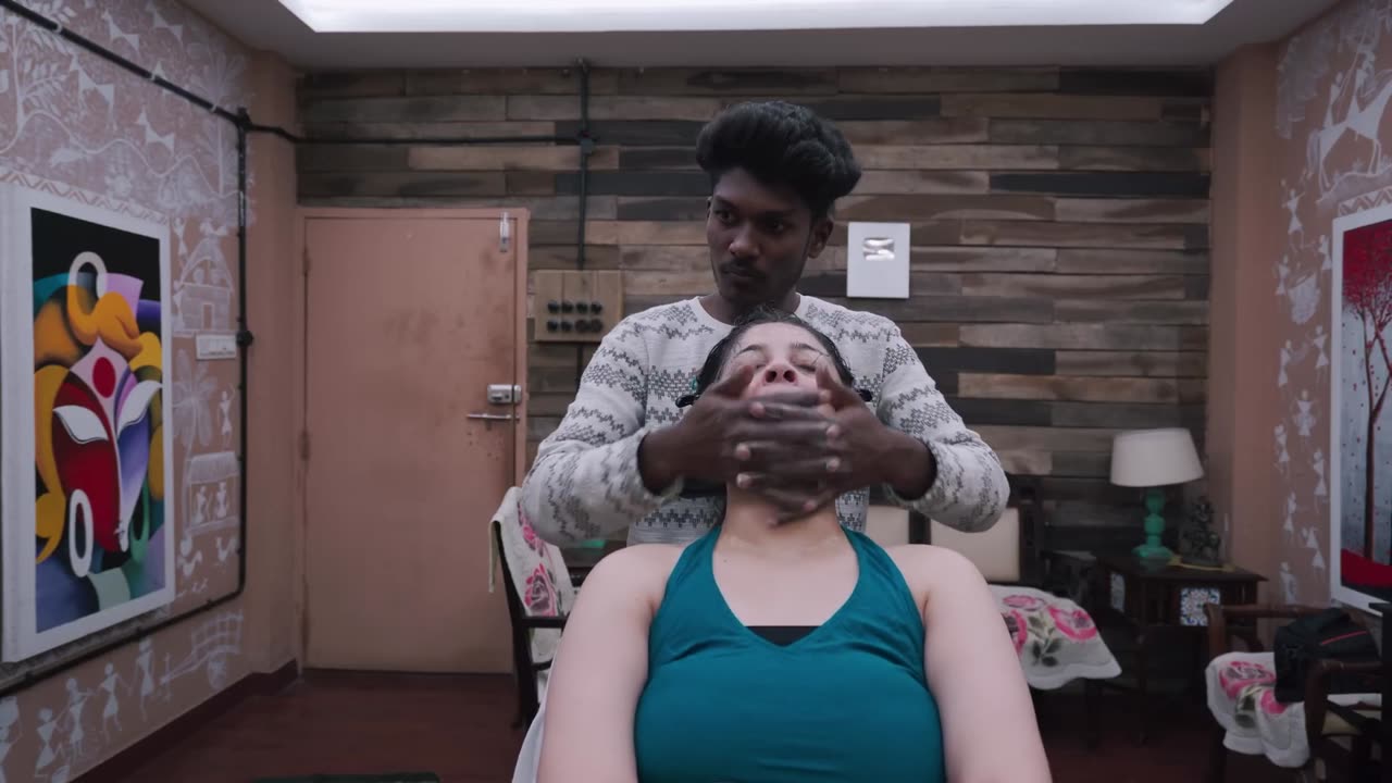 Relaxing Face Massage and Black Head Removal _ Indian Massage