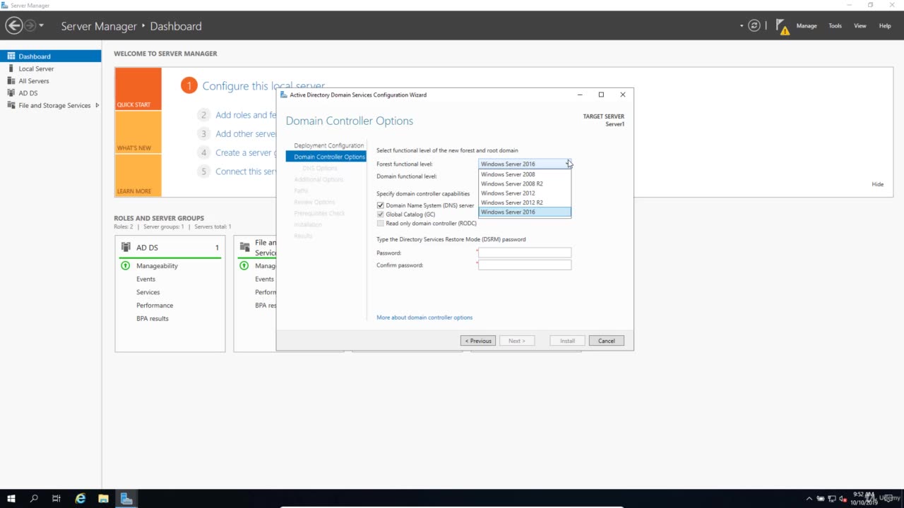 create a new forest active directory