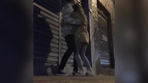 couple having fun on the street