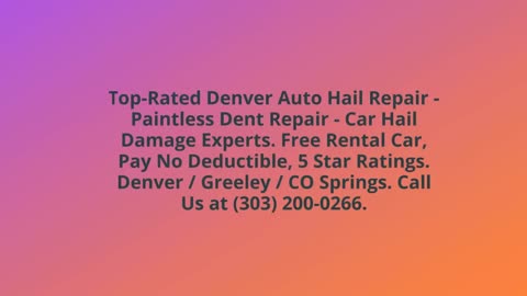 Colorado Springs Auto Hail Repair