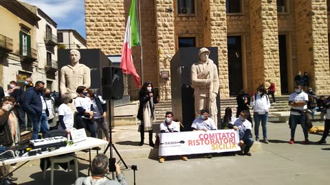 7 APRILE 2021 RAGUSA - Proteste per le misure restrittive contro il governo Draghi. OPERATORI DELLA RICETTIVITà