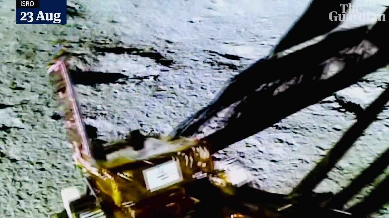 Indian Lunar Rover Landing On Moon