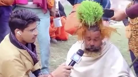 Grows Rice On His Head