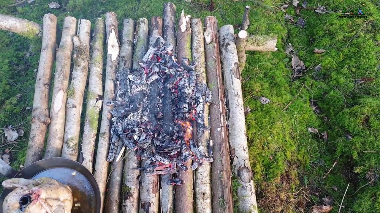 š„Whole Chicken Prepared in the Forestš„ Relaxing Cooking