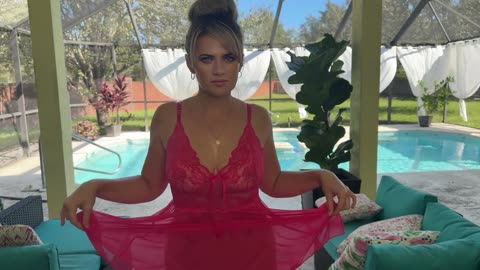 4k Try On Haul Transparent Clothing See Through Pink Color With Anna Banana