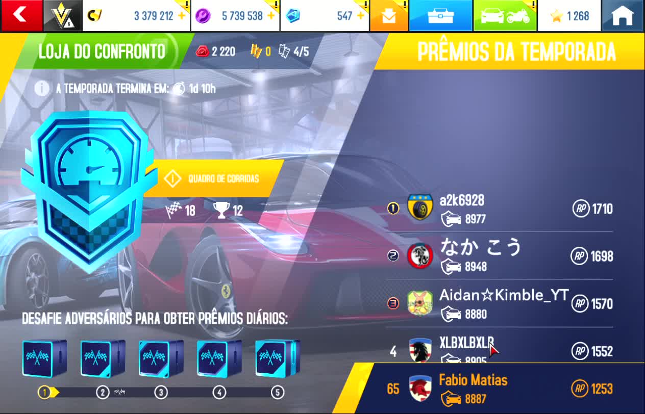Asphalt 8 - Cinco confrontos: quantas vitorias terei?