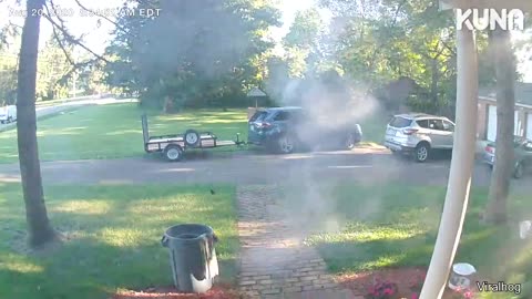 Random Tire Hits House At High Speed