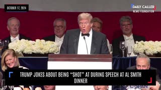 Trump Jokes About Being "Shot" At During Al Smith Dinner Speech